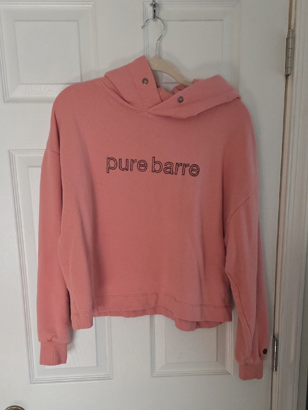 Pure Barre Dusty Pink Cropped Hoodie Sweatshirt
